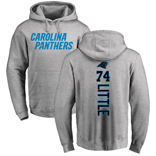 Carolina Panthers Men Ash Greg Little Backer NFL Football #74 Pullover Hoodie Sweatshirts